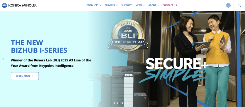 The main landing page