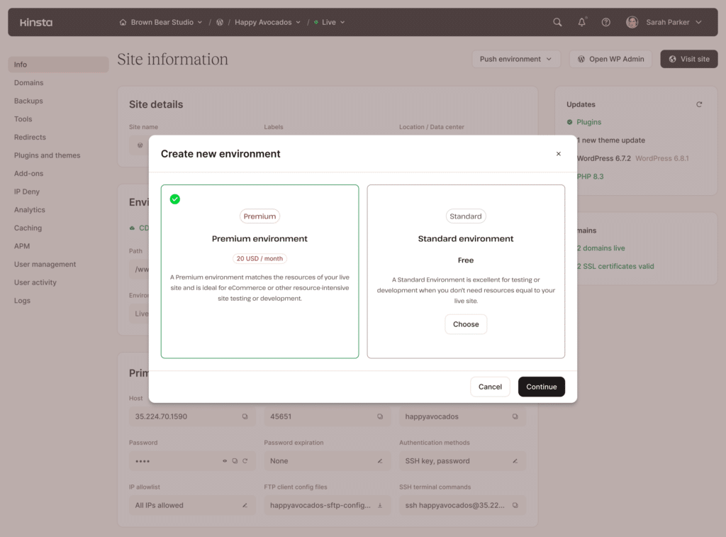 One click staging environment set up