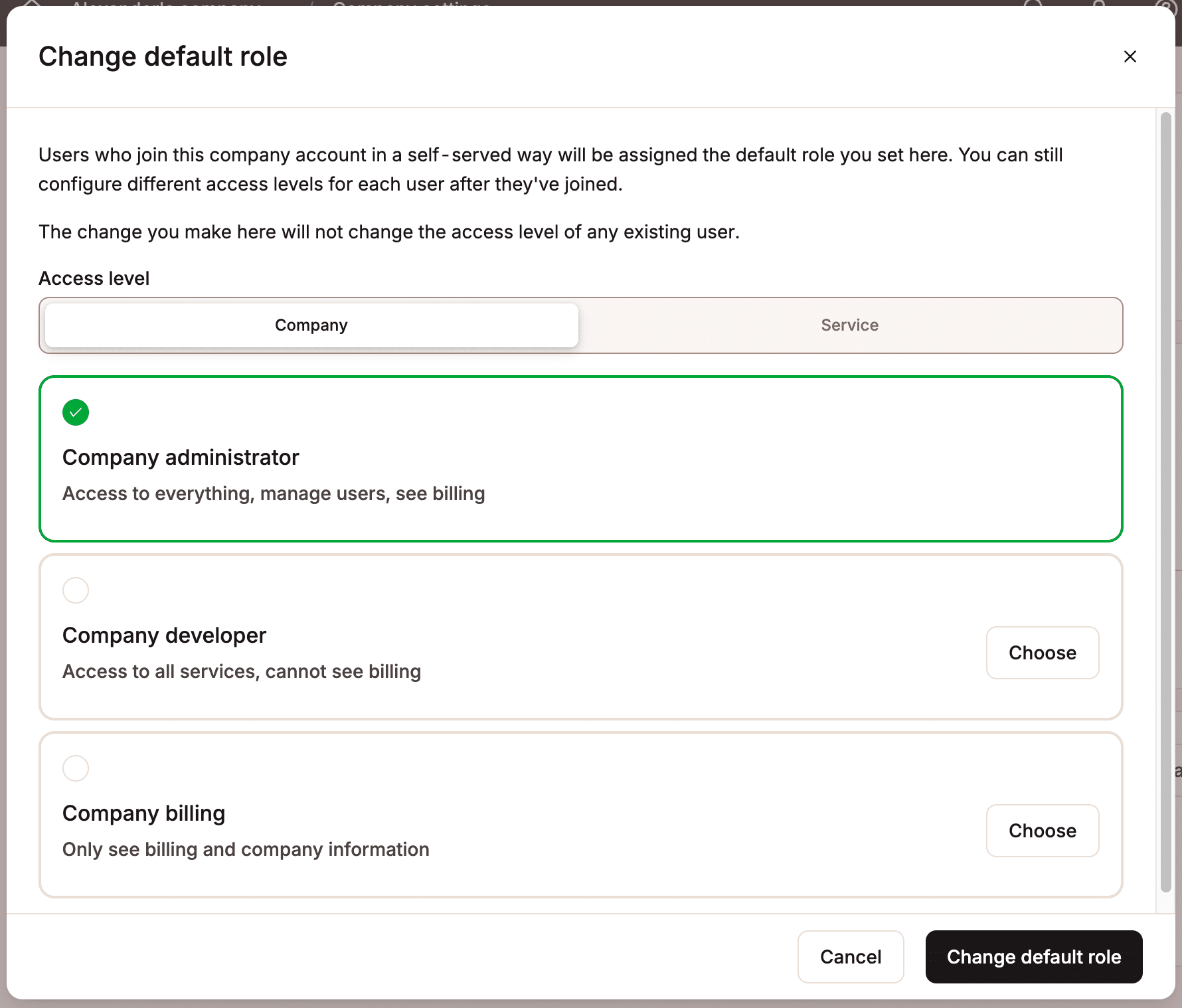 Set the default role for users who sign in via JIT provisioning.