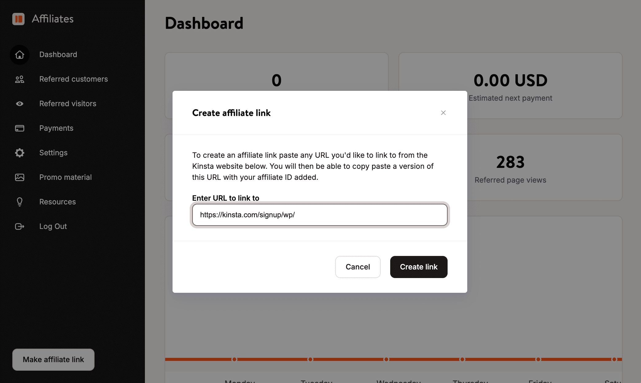 You can direct your affiliate link to any page on the Kinsta website.