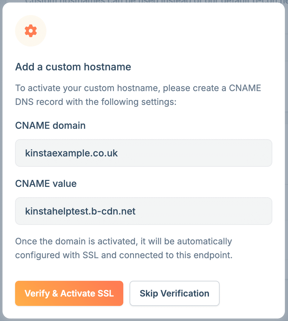 CNAME record details in Bunny.