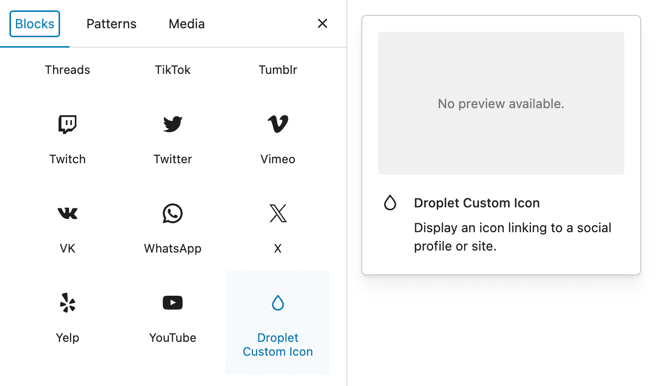 A custom link icon in WordPress 6.9