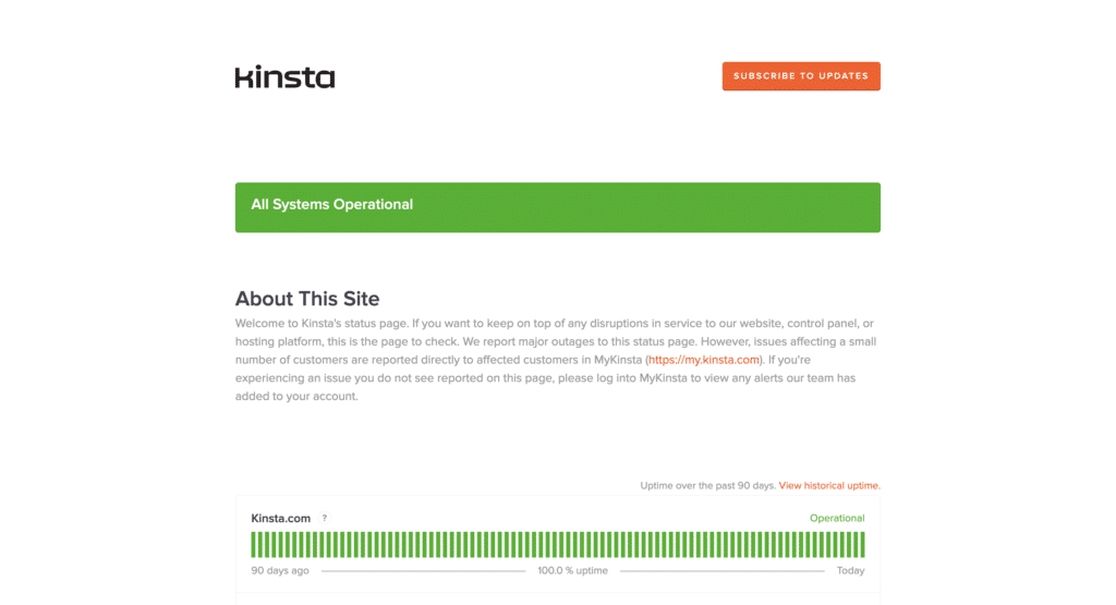 Kinsta uptime