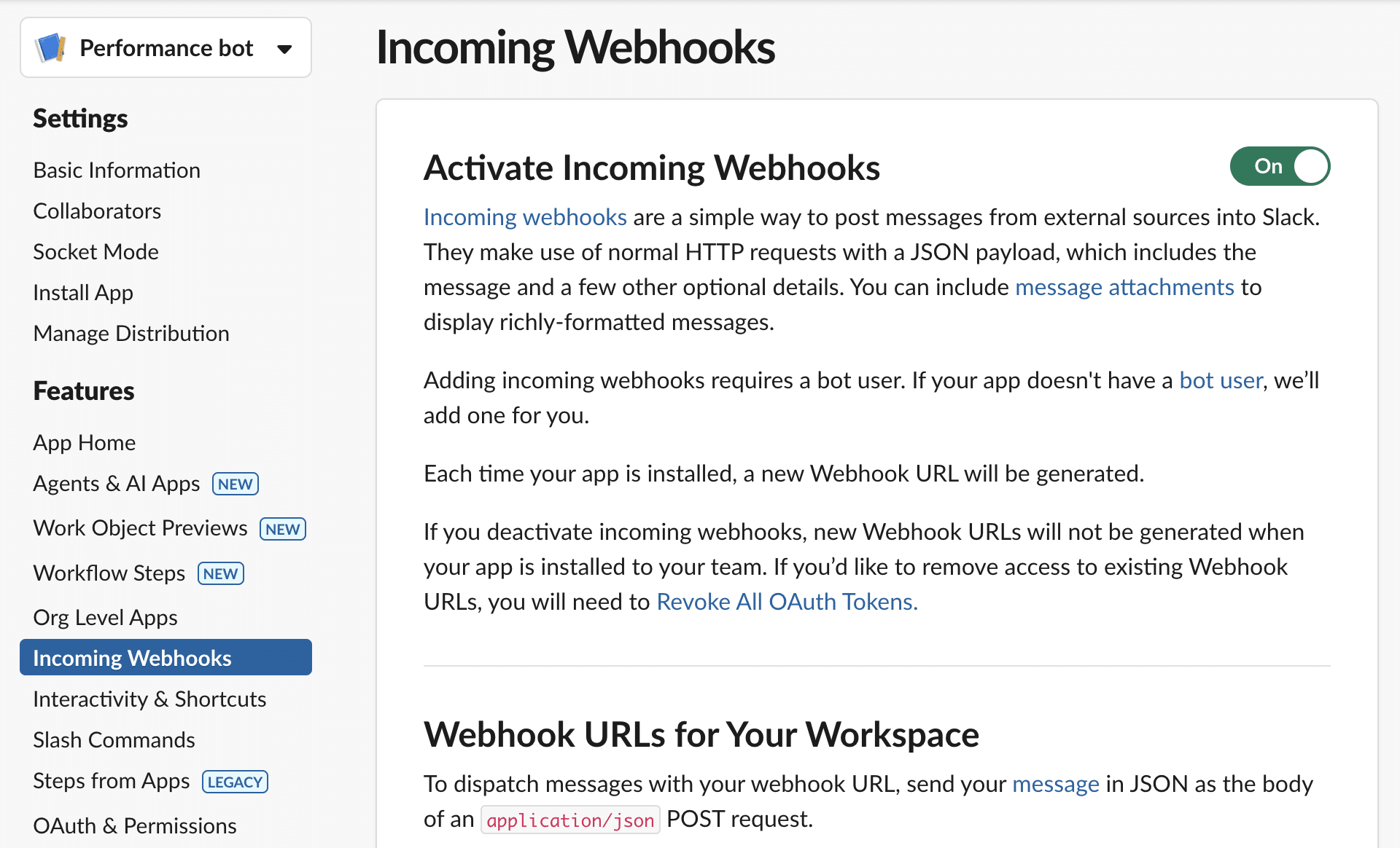 Activate Incoming Webhooks