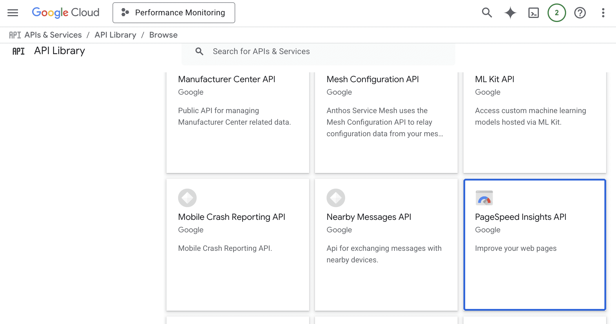 Google Cloud API library