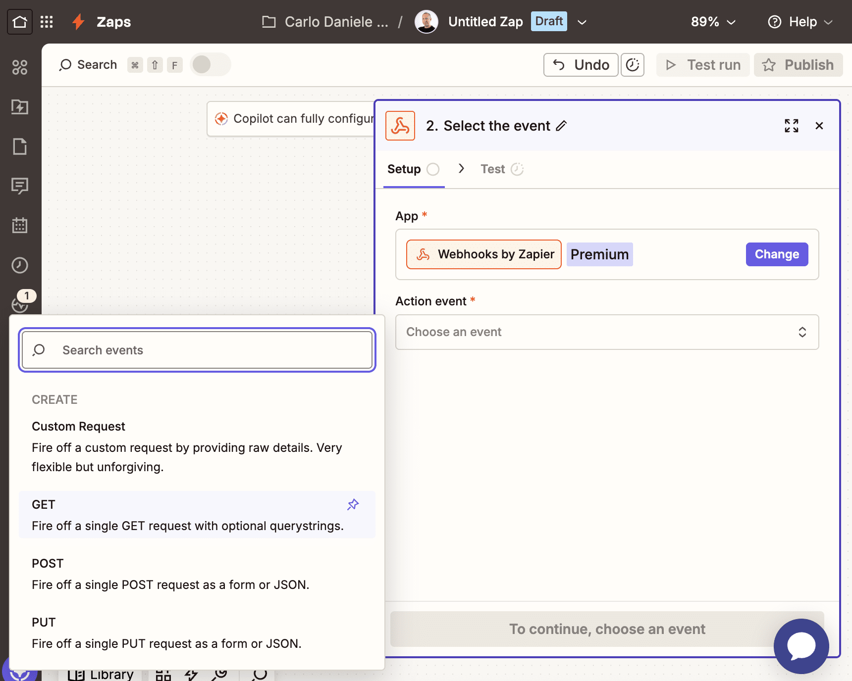 Zapier's Webhook module