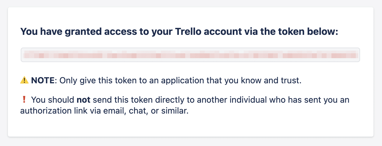 Trello token