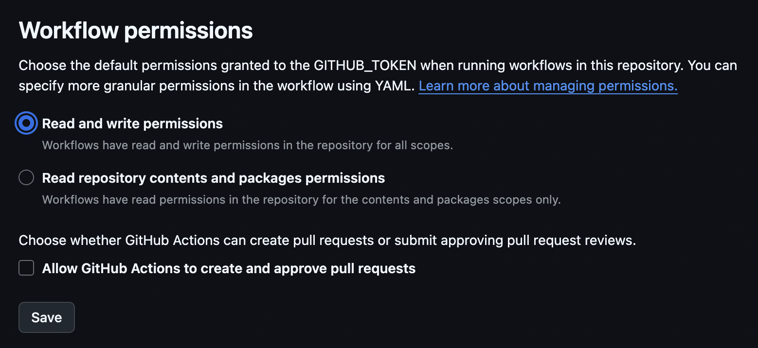 GitHub workflow permissions