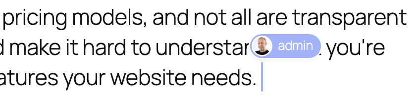 Another user is editing a Paragraph block.