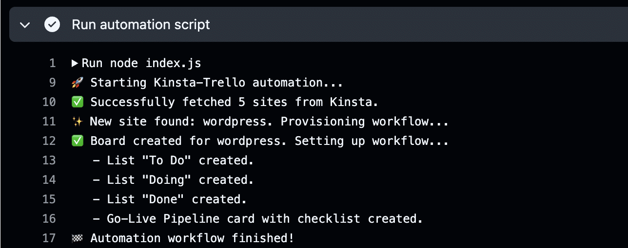 Run automation script on GitHub