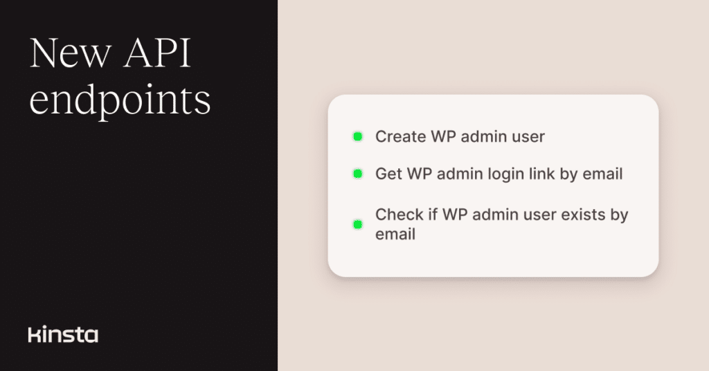 An illustration representing steps for WordPress auto-login and the title "New API endpoints."