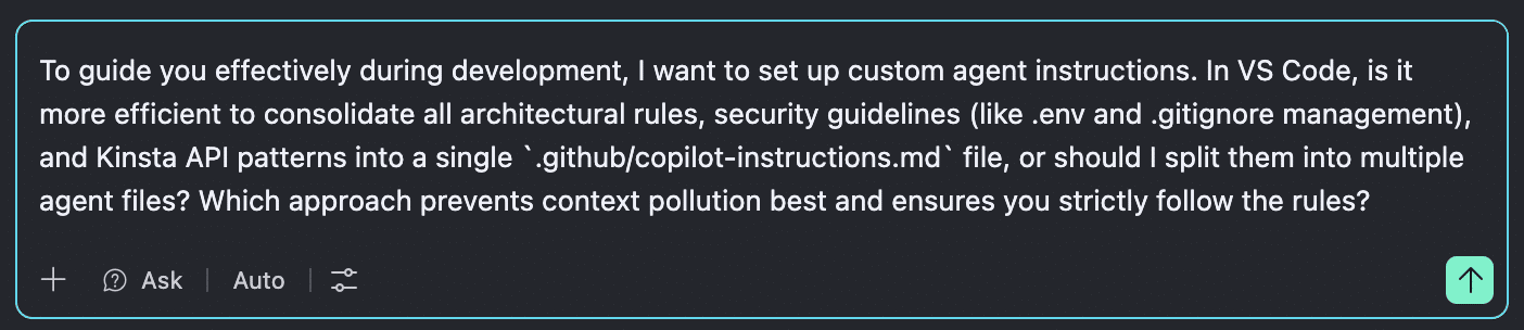 Copilot chat in Ask mode