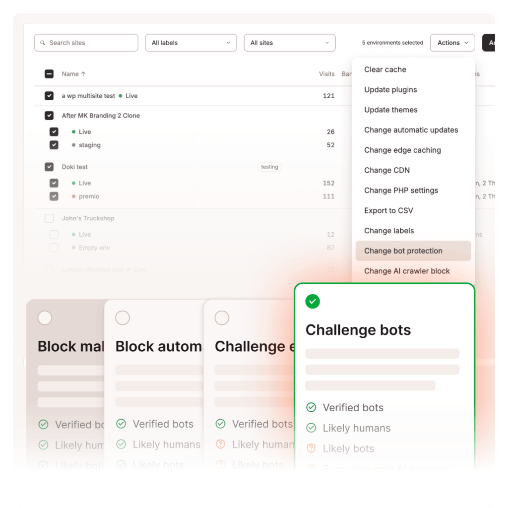 Kinsta bot protection setup is quick and easy.