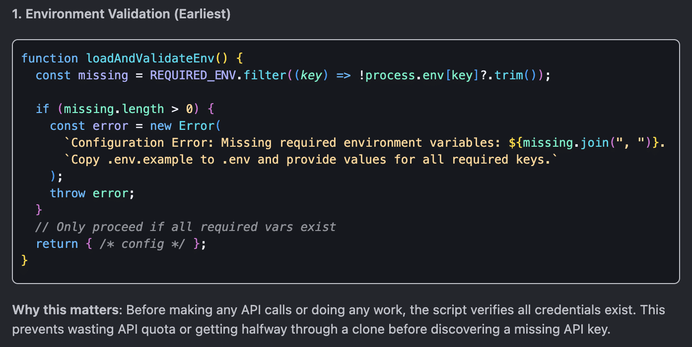 Environment validation