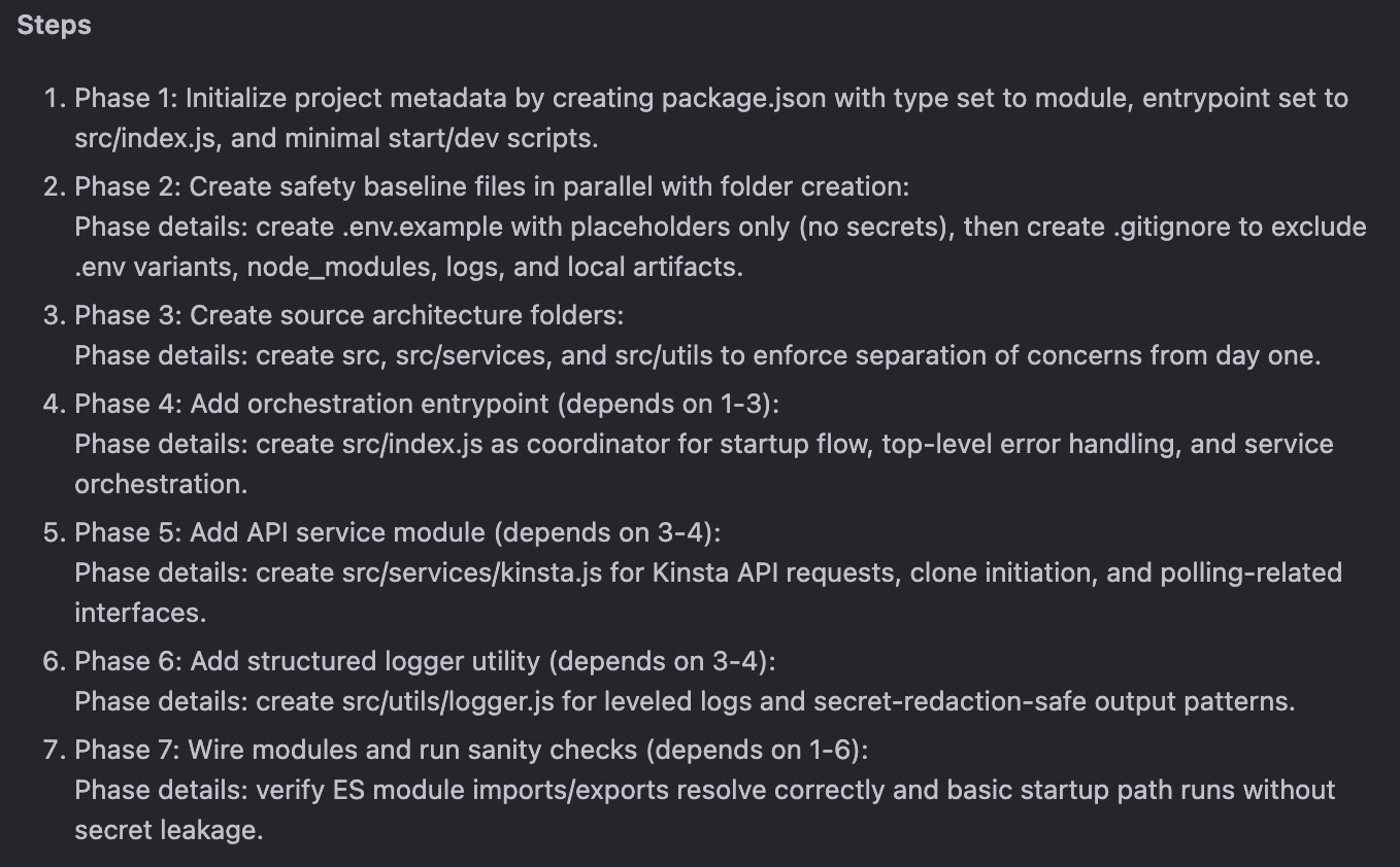 Initialization steps in Copilot chat