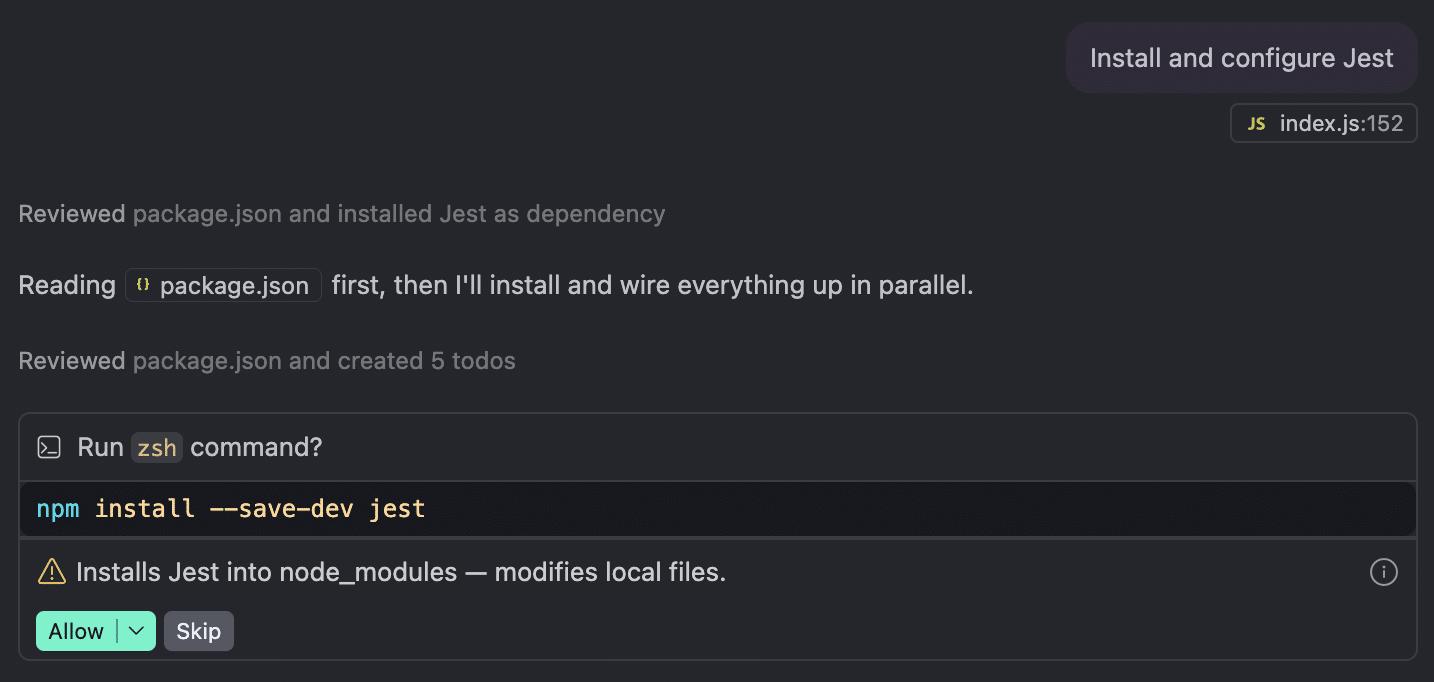 Installing Jest with Copilot