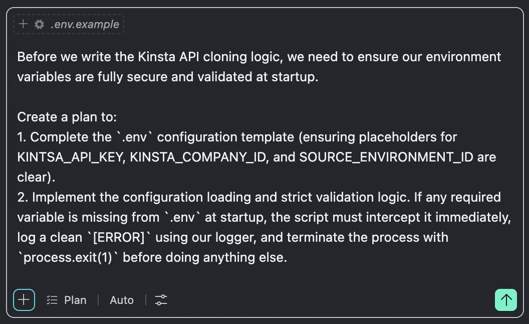 Creating an .env configuration template
