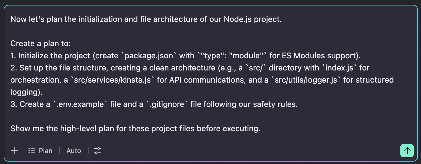 Planning project initialization