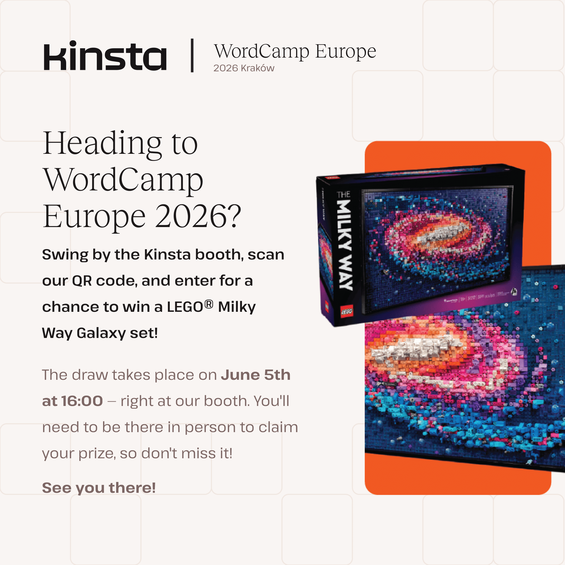 Kinsta sweepstakes at WCEU 2026