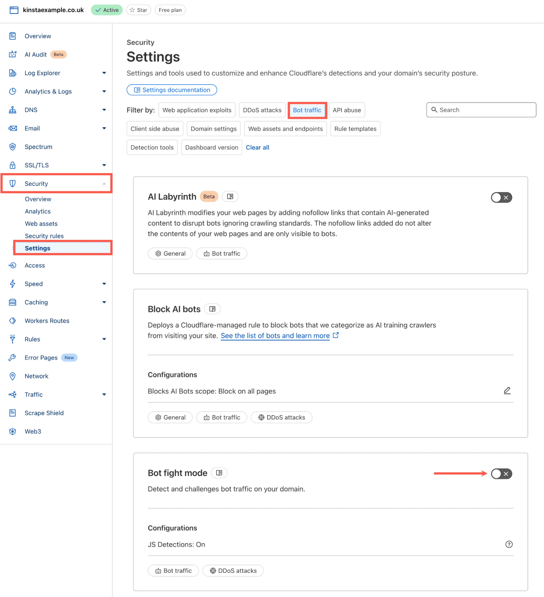 Cloudflare bot flight mode