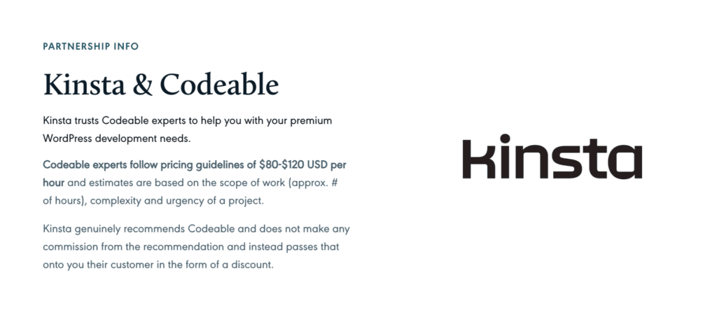 Kinsta's partnership with Codeable