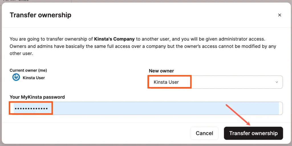 transfer ownership