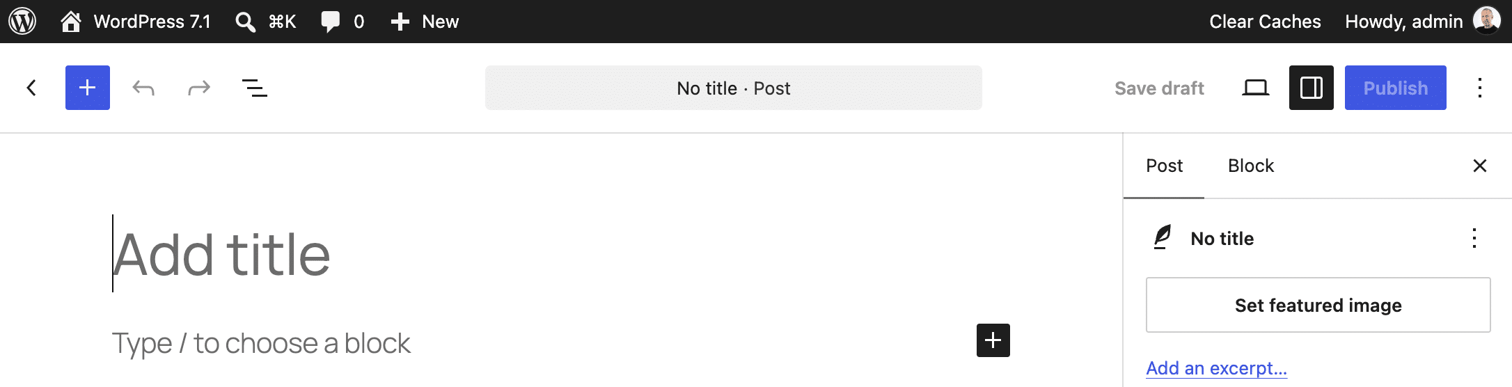 The Admin toolbar in the post editor