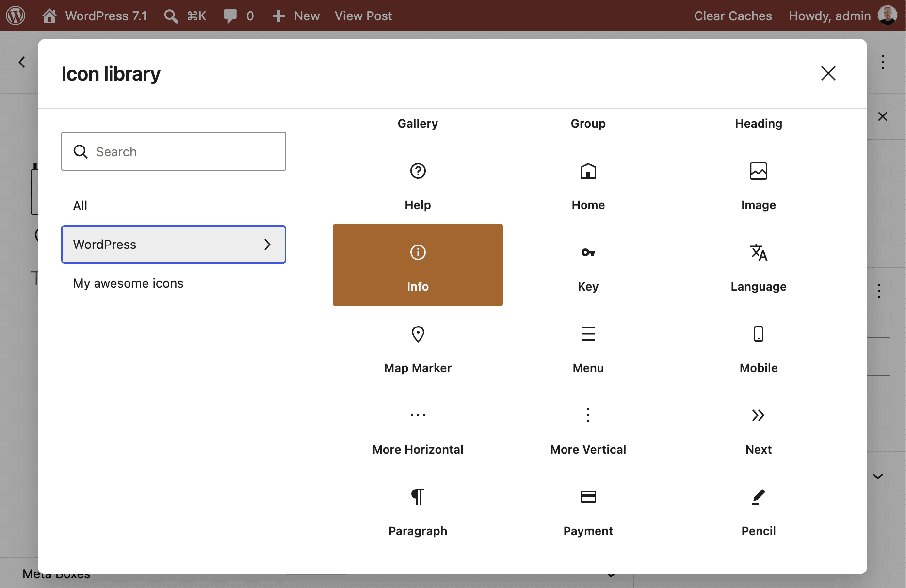 The WordPress Icon library