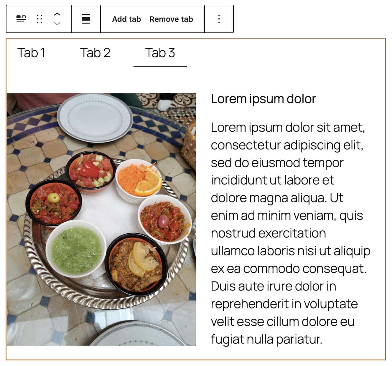 The Tabs block in WordPress 7.1