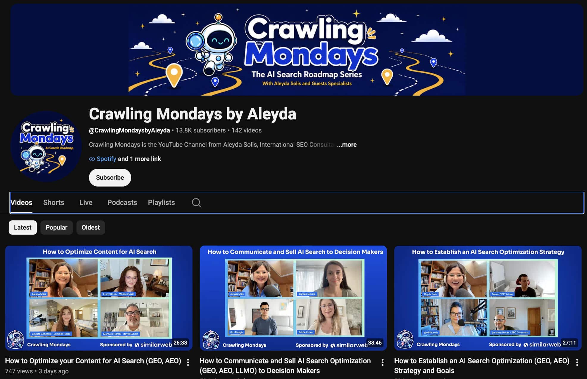 Crawling Mondays YouTube channel