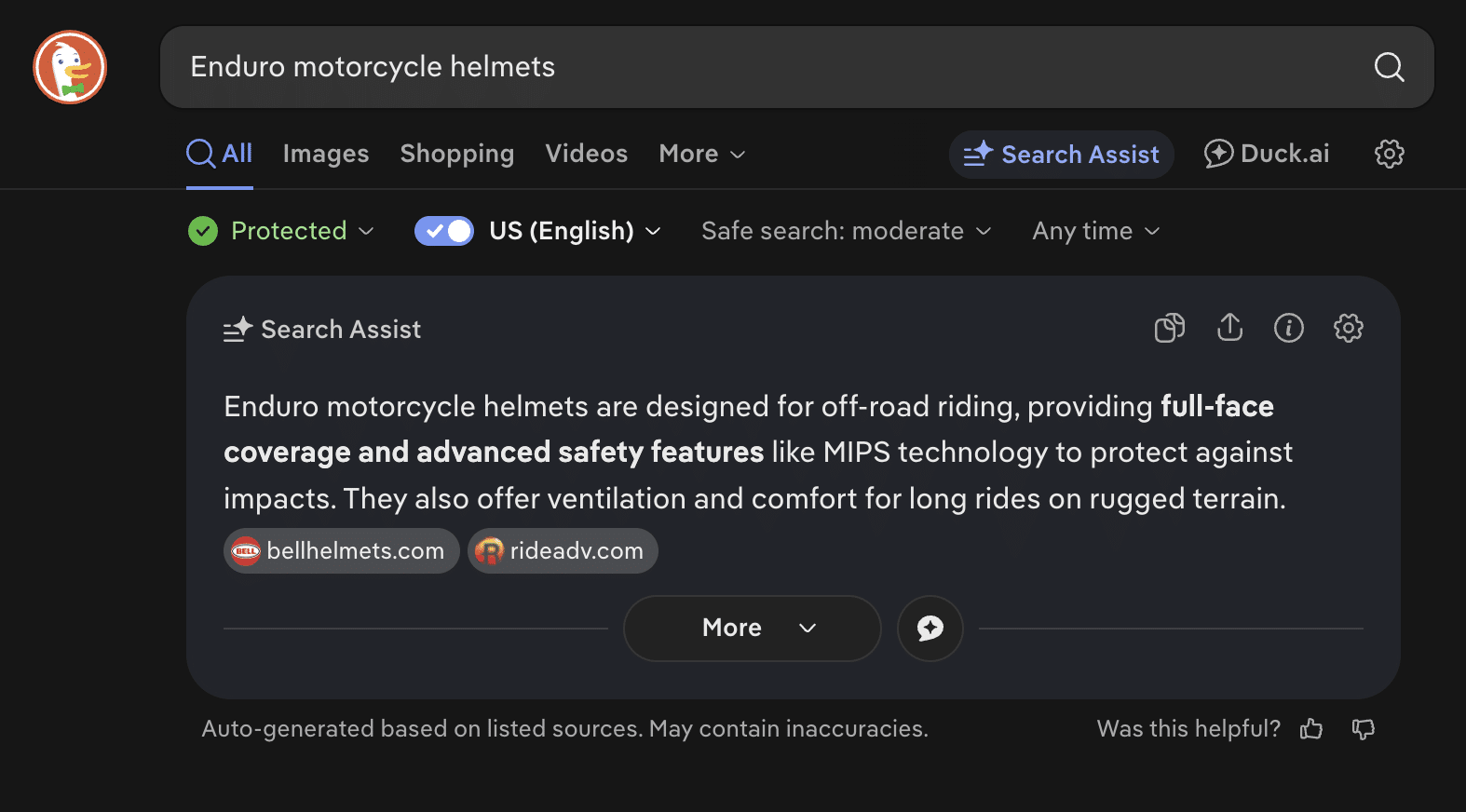 DuckDuckGo's Search Assist