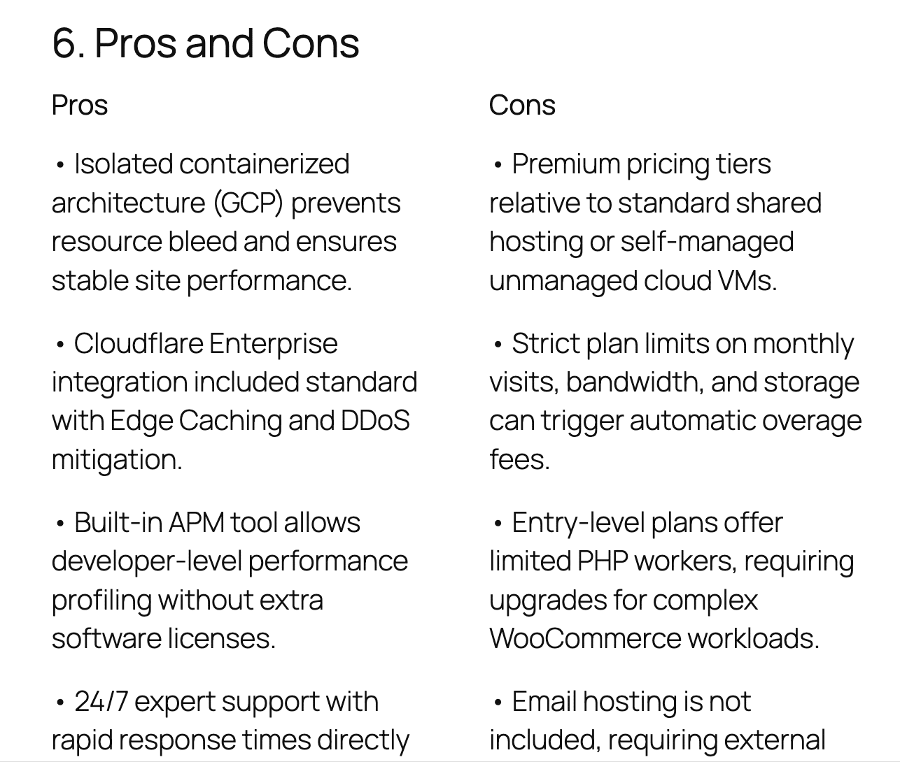 An AI-generated Pros and Cons section