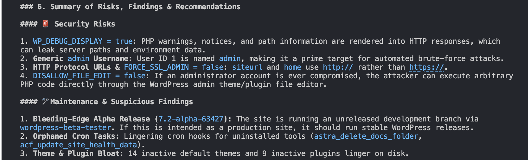 Antigravity CLI risks, maintenance, and suspicious findings.