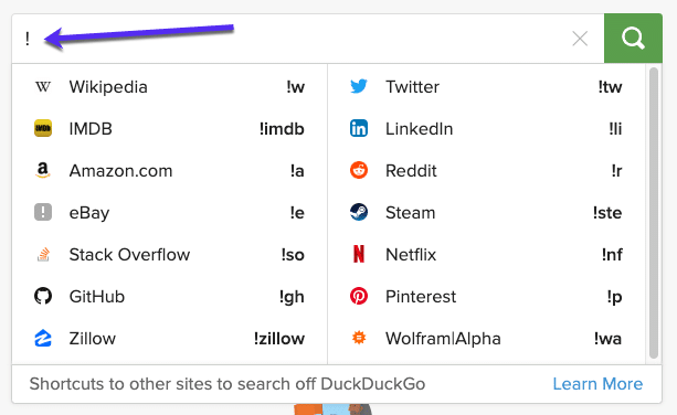 DuckDuckGoのBang検索